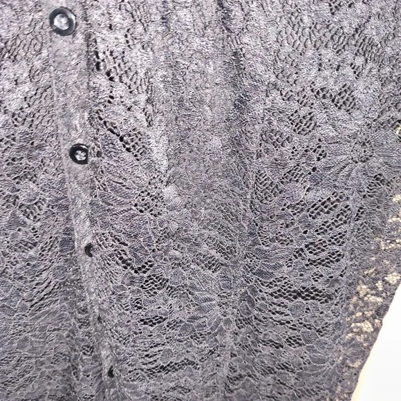 Torrid Black Lace Dress Size 2 Plus Midi V Neck Gothic Witchy 2X 3/4 sleeve - Picture 4 of 12